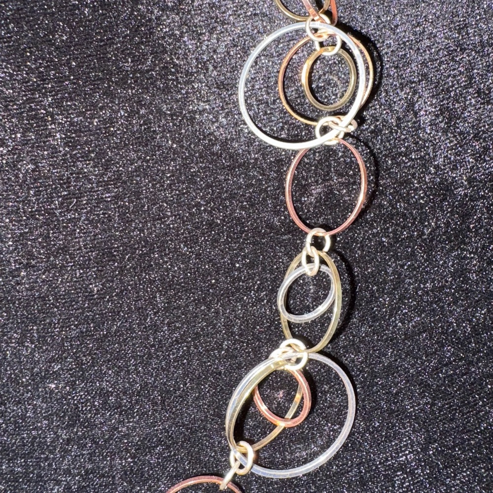 Gold and Silver Circle Necklace #350 - Picture 5 of 5
